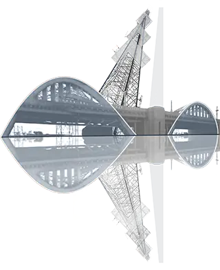 Radio Towers with bridge supports Radio Towers with bridge supports
